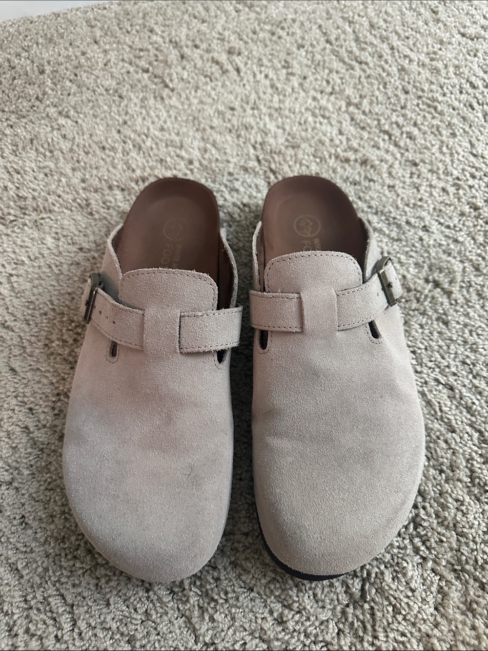 Women’s Suede Slip-On Clog in Light Taupe